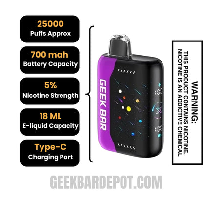 Pink Berry Lemonade Geek Bar Pulse X Disposable Vape Specifications