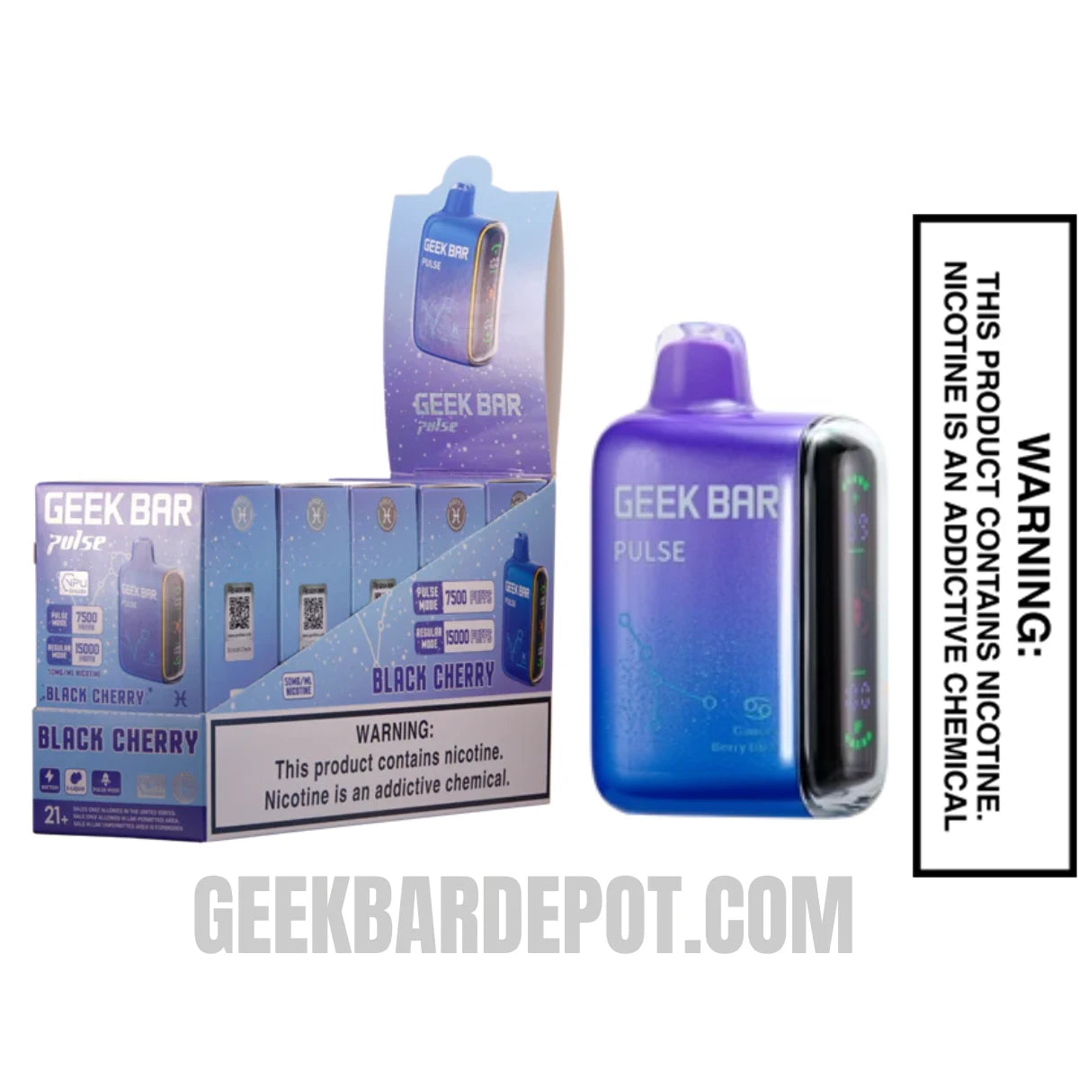 Pisces Black Cherry Geek Bar Pulse Vape With Bundle Pack