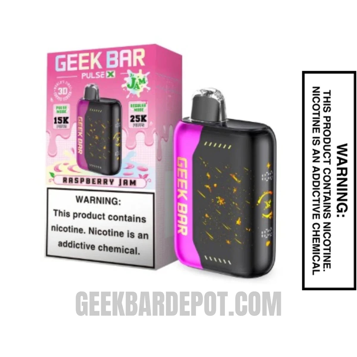 Raspberry Jam Geek Bar Pulse X Jam Edition Vape With Package Box
