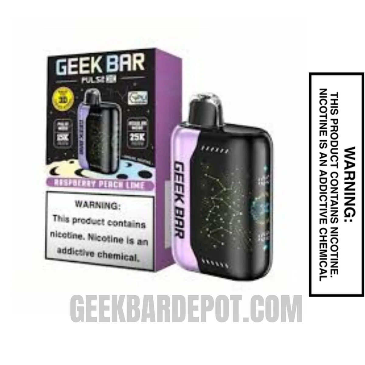 Raspberry Peach Lime Geek Bar Pulse X Disposable Vape With Package Box