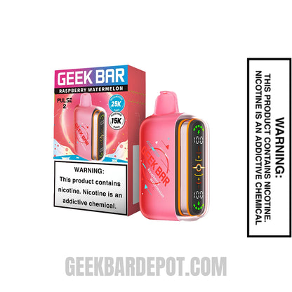 Raspberry Watermelon Geek Bar Pulse 2 Disposable Vape with Package Box