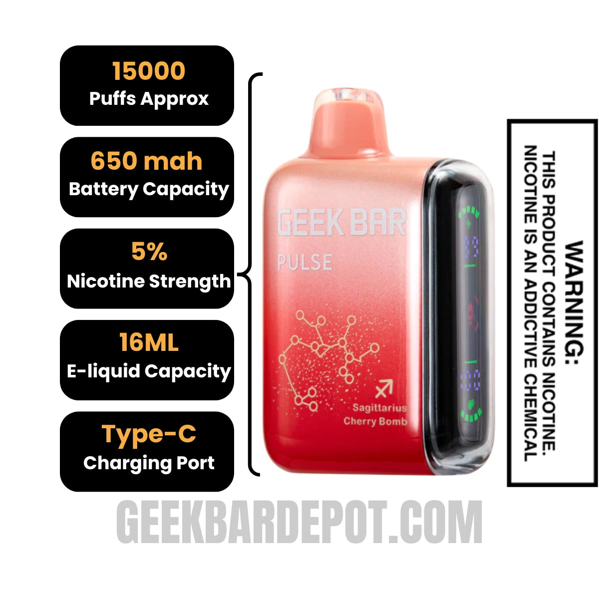 Sagittarius Cherry Bomb Geek Bar Pulse Vape | Geek Bar Depot Sagittarius Cherry Bomb Geek Bar Pulse Vape | Geek Bar Depot