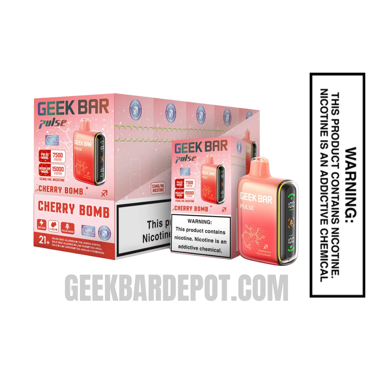 Sagittarius Cherry Bomb Geek Bar Pulse Vape With Bundle Pack
