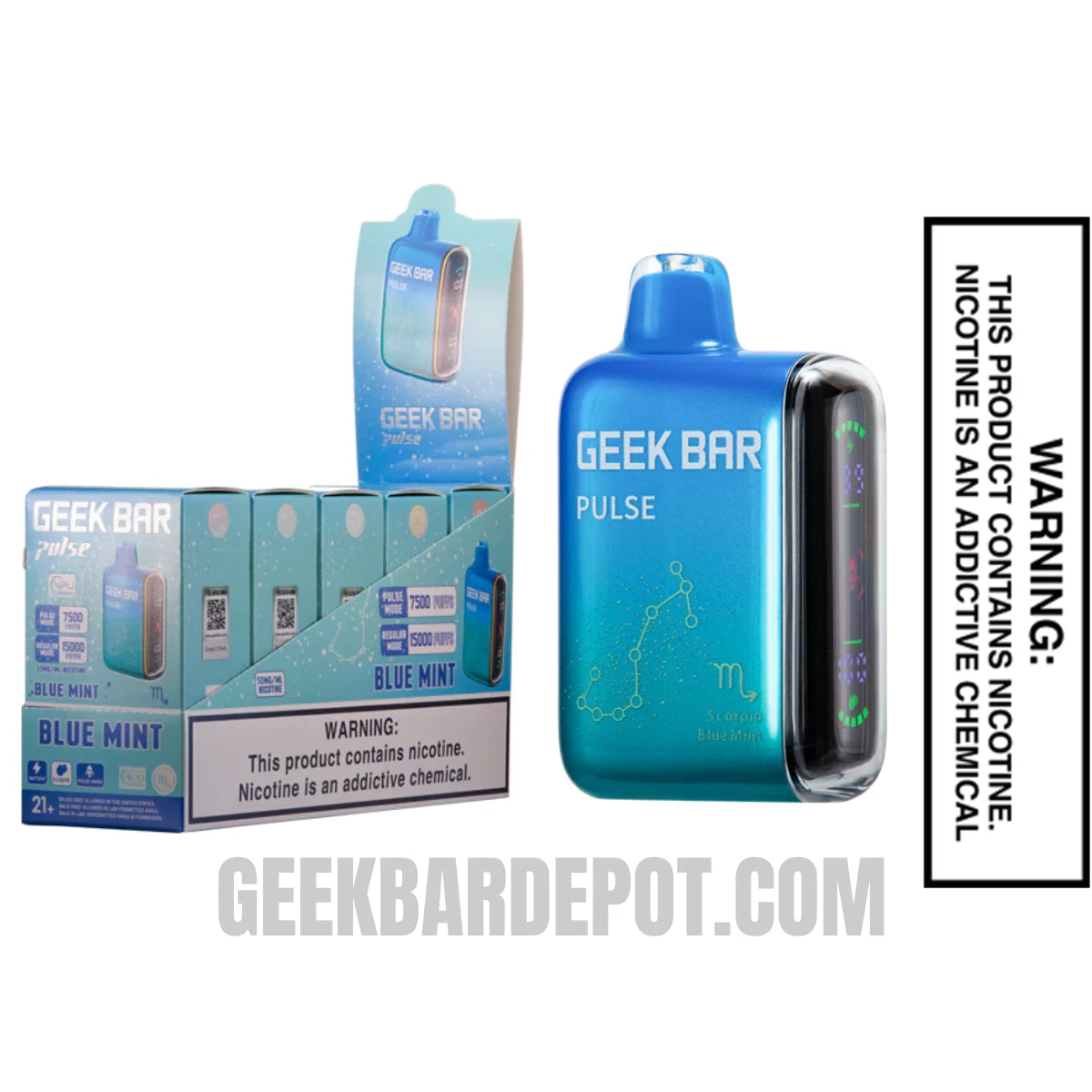 Scorpio Blue Mint Geek Bar Pulse Vape | Geek Bar Depot Scorpio Blue Mint Geek Bar Pulse Vape | Geek Bar Depot