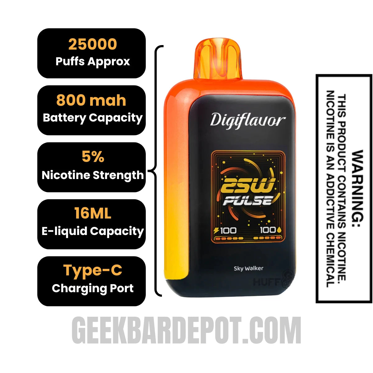 SkyWalkerDigiflavorSKYDisposableVapeSpecifications