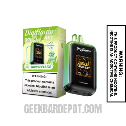 SourAppleIceDigiflavorSKYDisposableVapeWithPackageBox