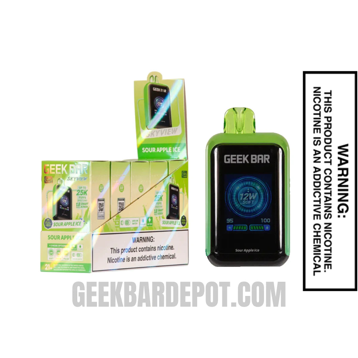 Sour Apple Ice Geek Bar Skyview Disposable Vape With Bundle Pack