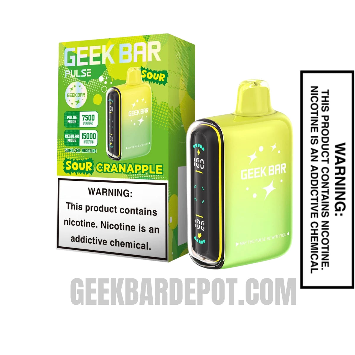 Sour Cranapple Geek Bar Pulse Disposable Vape  With Package Box
