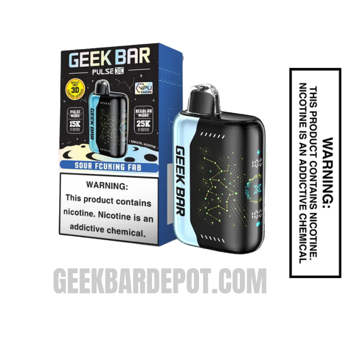 Sour Fcuking Fab Geek Bar Pulse X Disposable Vape With Package Box