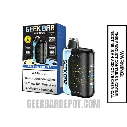 Sour Fucking Fab Geek Bar Pulse X Zero Nicotine Disposable Vape With Package Box