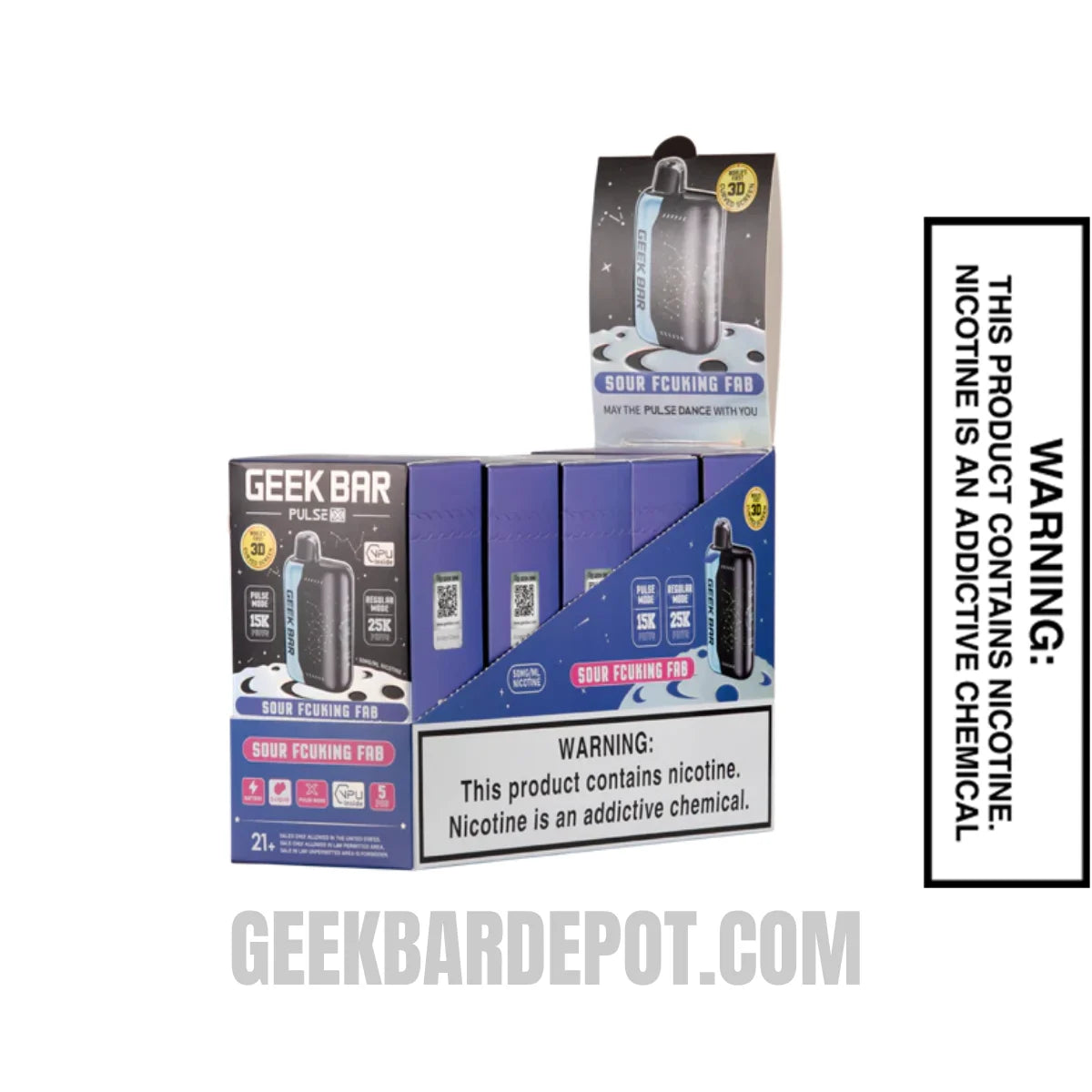 Sour Fucking Fab Geek Bar Pulse X Zero Nicotine Disposable Vape with Bundle Pack