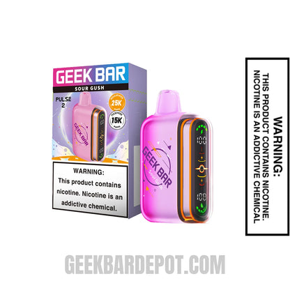 Sour Gush Geek Bar Pulse 2 Disposable Vape with package box