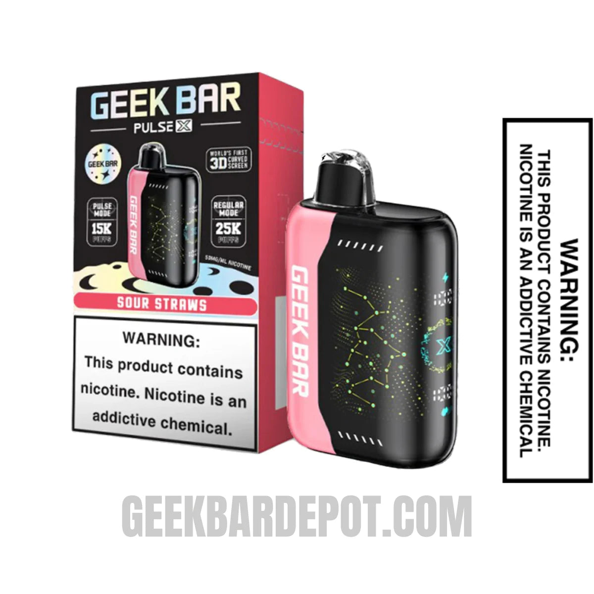 Sour Straws Geek Bar Pulse X Disposable Vape With Package Box