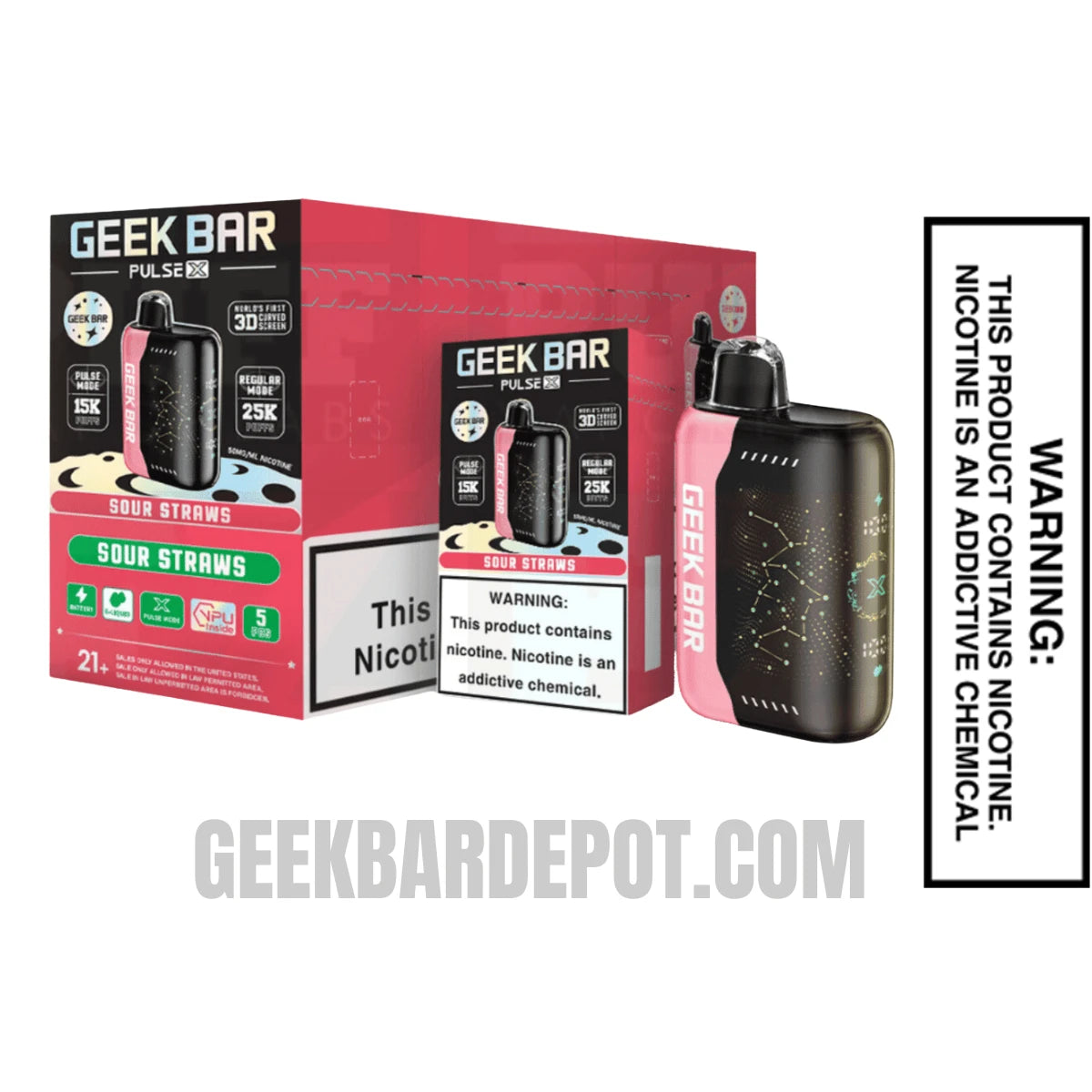 Sour Straws Geek Bar Pulse X Disposable Vape With Bundle Pack