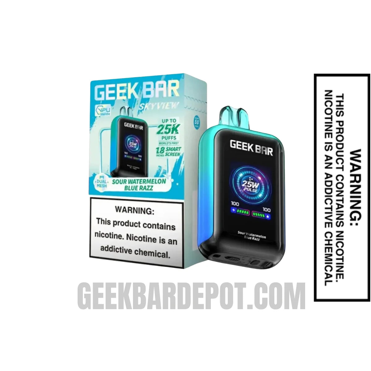 Sour Watermelon Blue Razz Geek Bar Skyview Disposable Vape With Package Box
