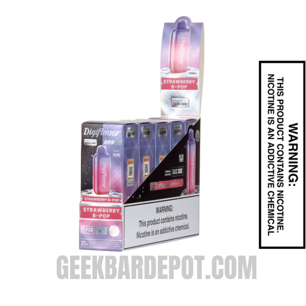 StrawberryB-PopDigiflavorBRK20KPODDisposableVapeWithBundlePack