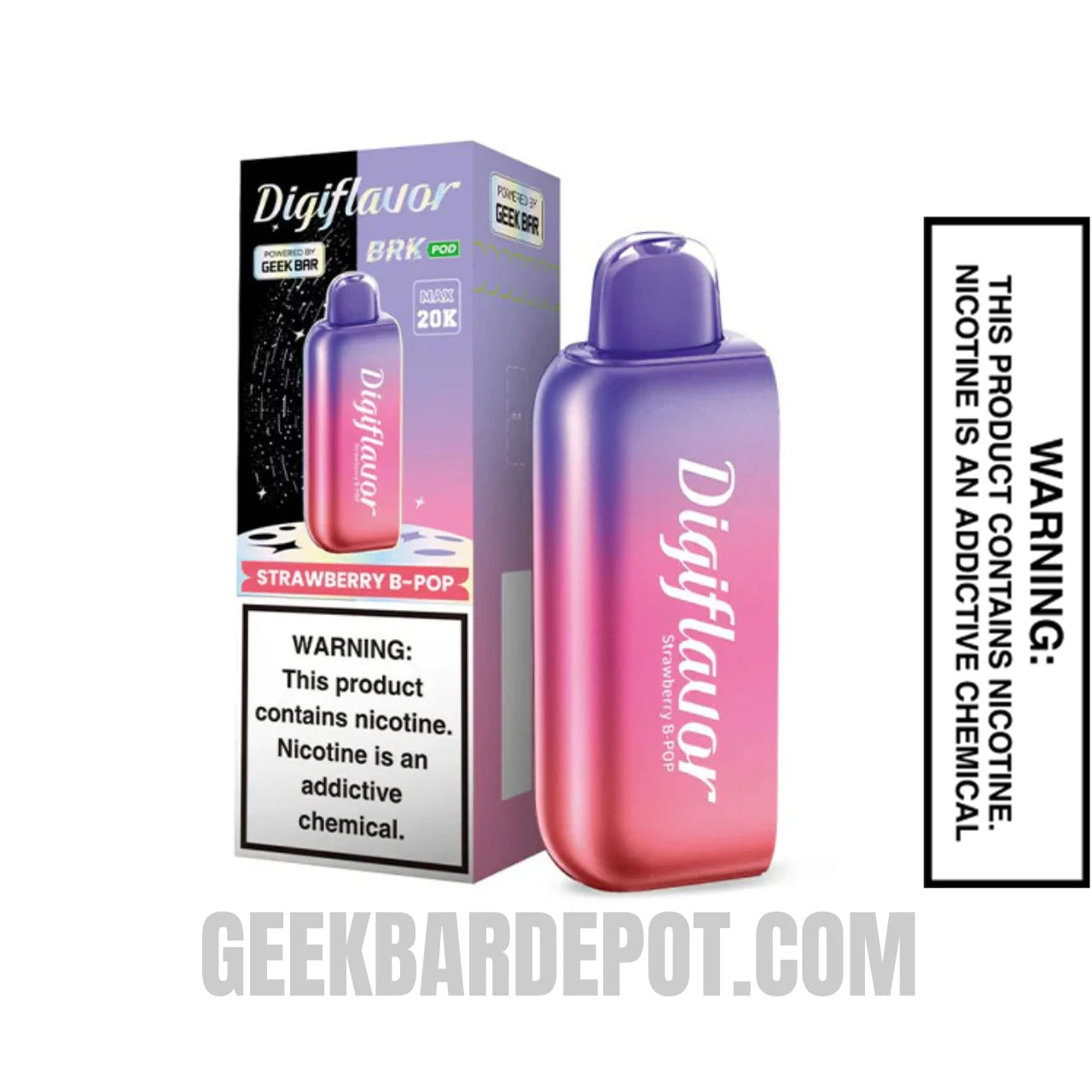 StrawberryB-PopDigiflavorBRK20KPODDisposableVapewithpackagebox