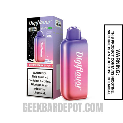 StrawberryB-PopDigiflavorBRK20KPODDisposableVapewithpackagebox