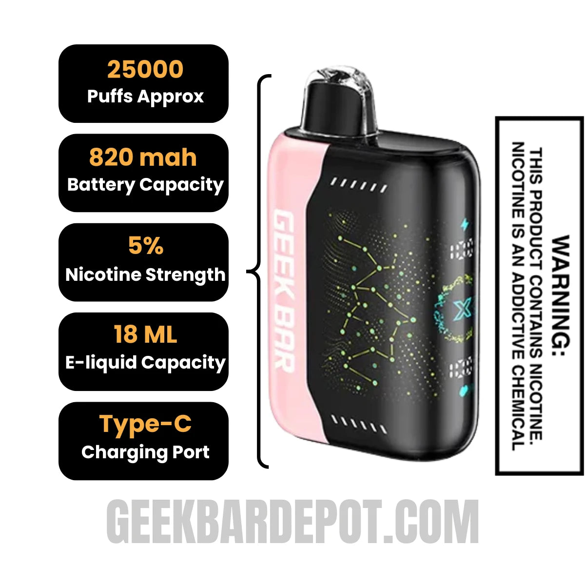 Strawberry B-Pop Geek Bar Pulse X Disposable Vape