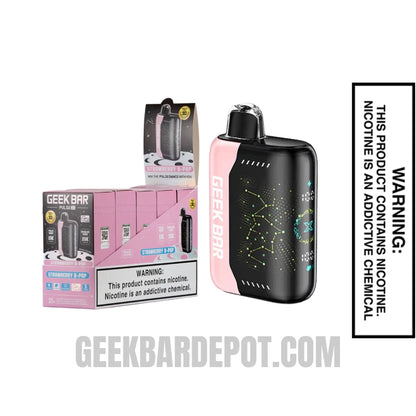 Strawberry B-Pop Geek Bar Pulse X Disposable Vape with Bundle Pack