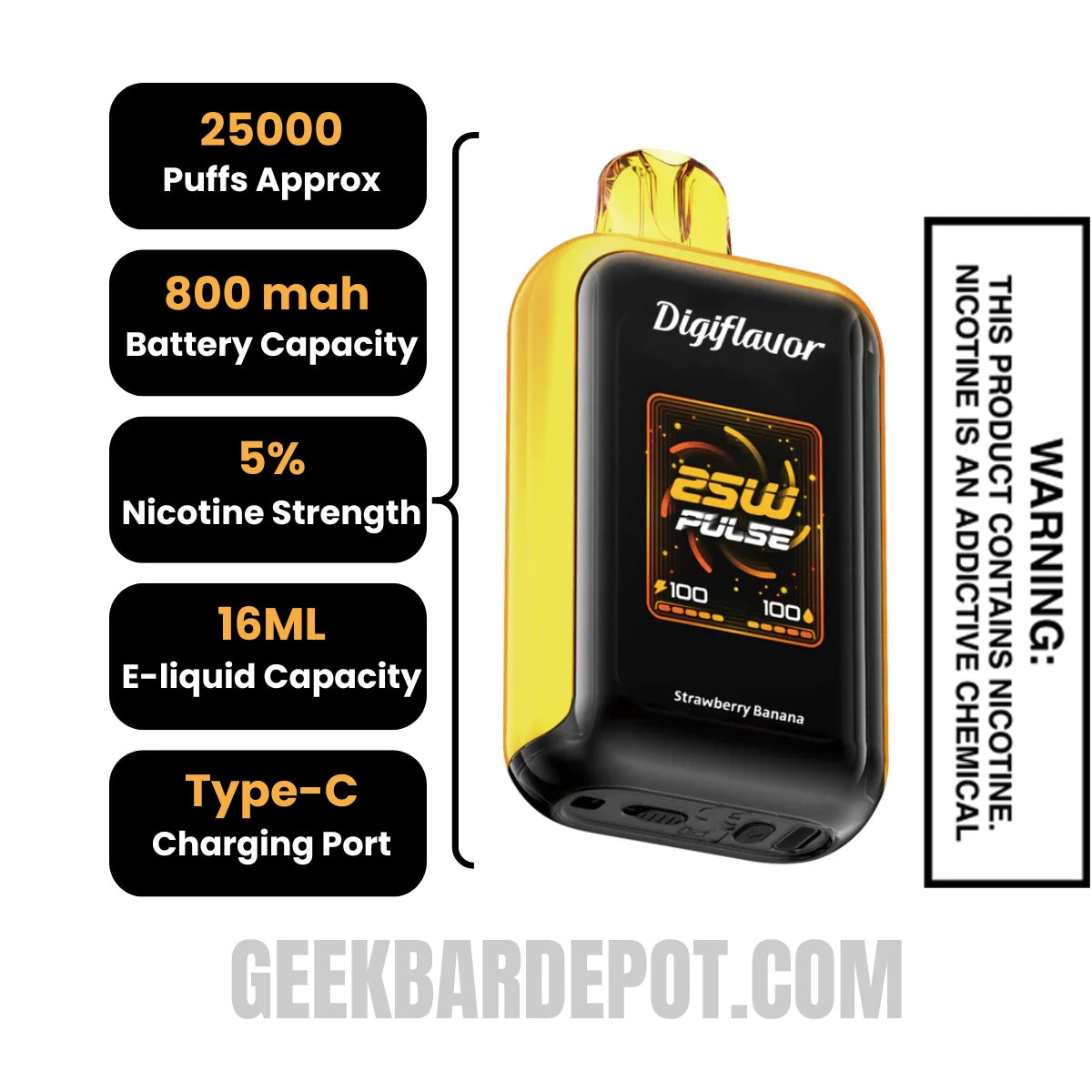 StrawberryBananaDigiflavorSKYDisposableVapeSpecifications