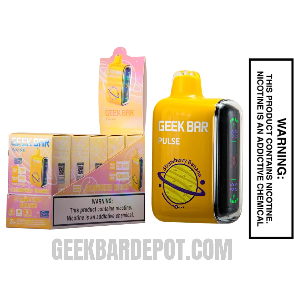 Strawberry Banana Geek Bar Pulse Disposable Vape With Bundle Pack