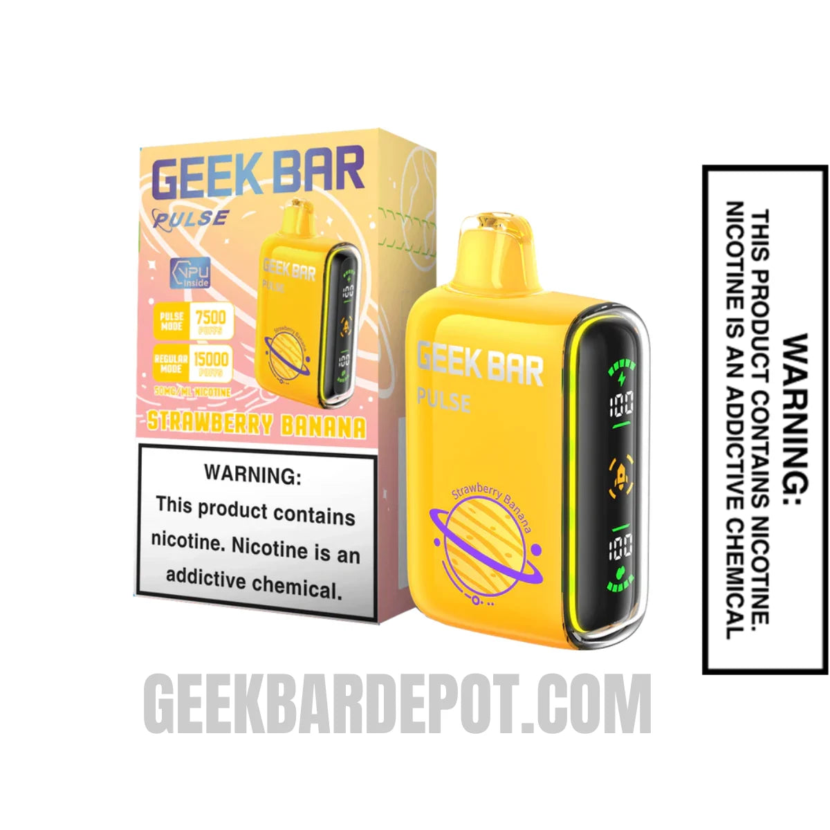 Strawberry Banana Geek Bar Pulse Disposable Vape With Package Box