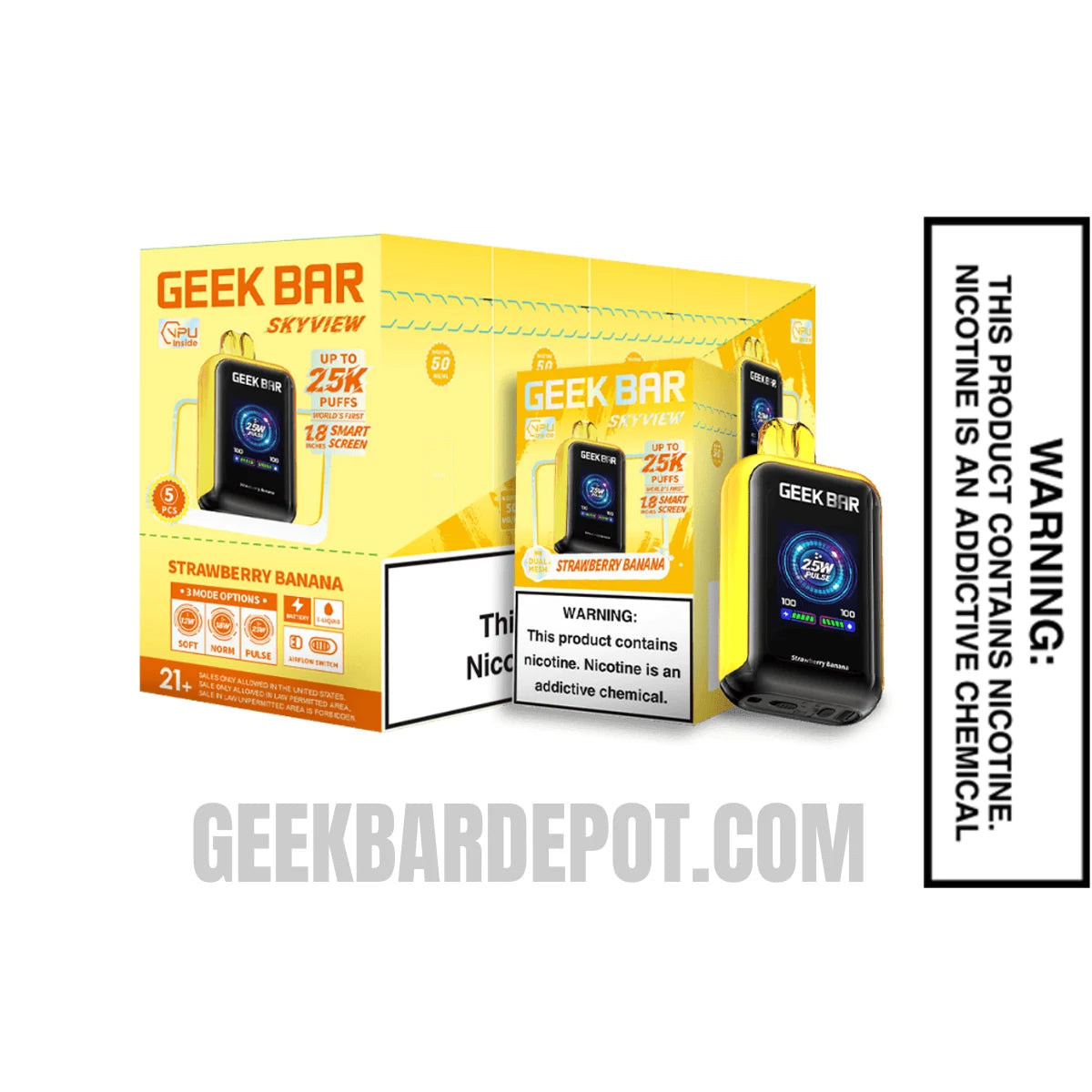 Strawberry Banana Geek Bar Skyview Disposable Vape With Bundle Pack
