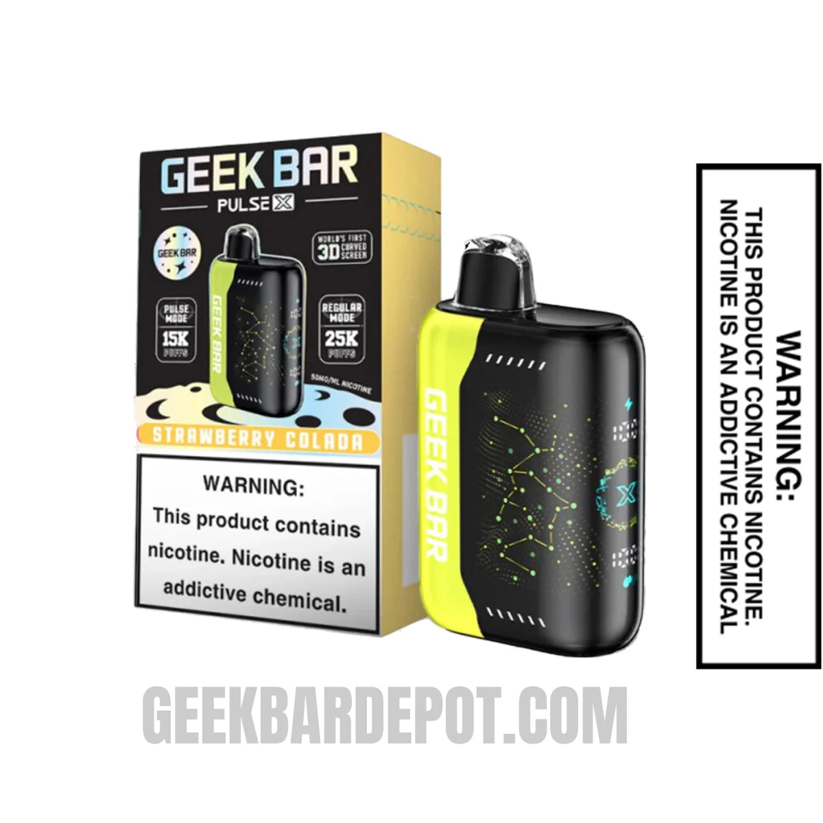 Strawberry Colada Geek Bar Pulse X Disposable Vape With Package Box