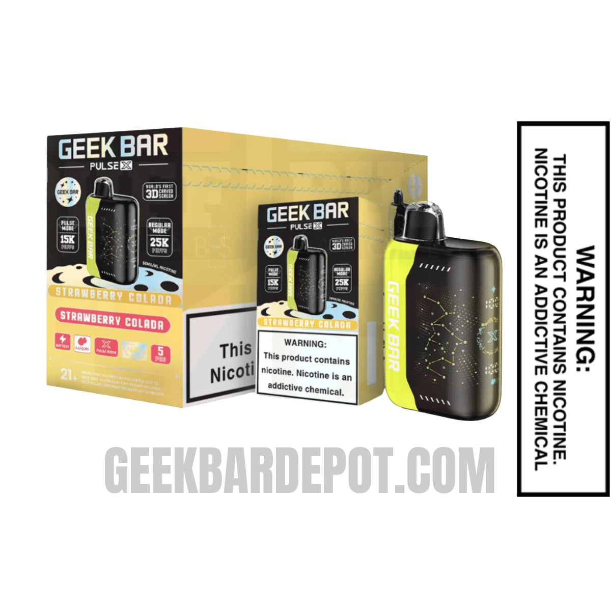 Strawberry Colada Geek Bar Pulse X Disposable Vape with Bundle Pack 