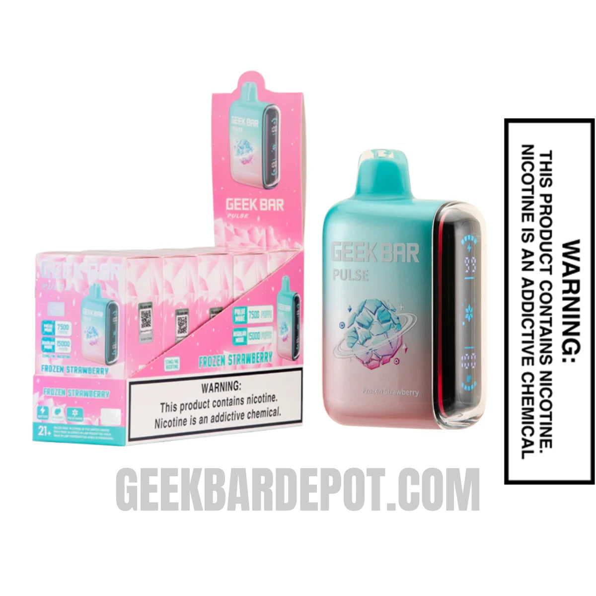 Strawberry Geek Bar Pulse Frozen Edition Vape With Bundle Pack