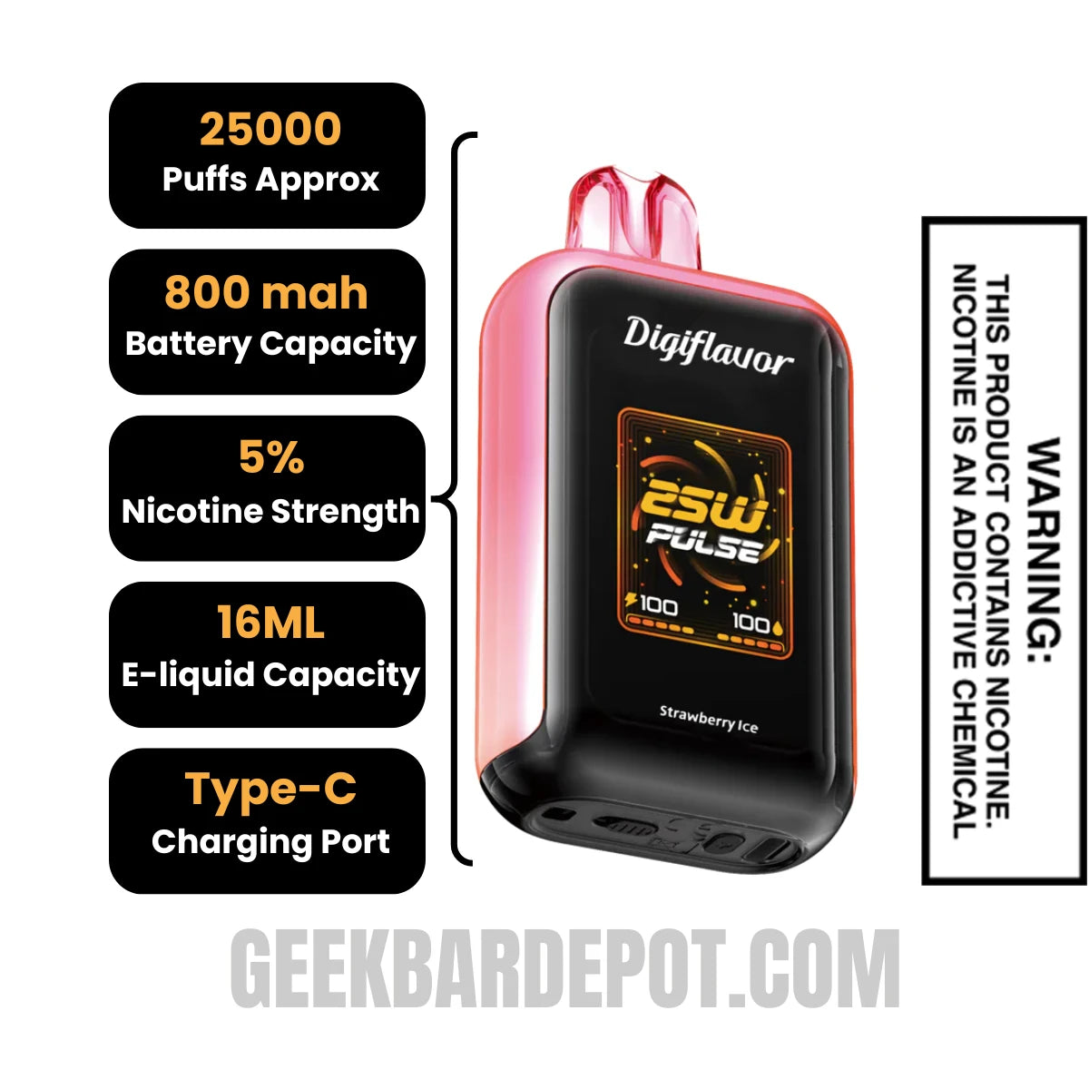 Strawberry Ice Digiflavor Sky Vape | Geek Bar Depot Strawberry Ice Digiflavor Sky Vape | Geek Bar Depot