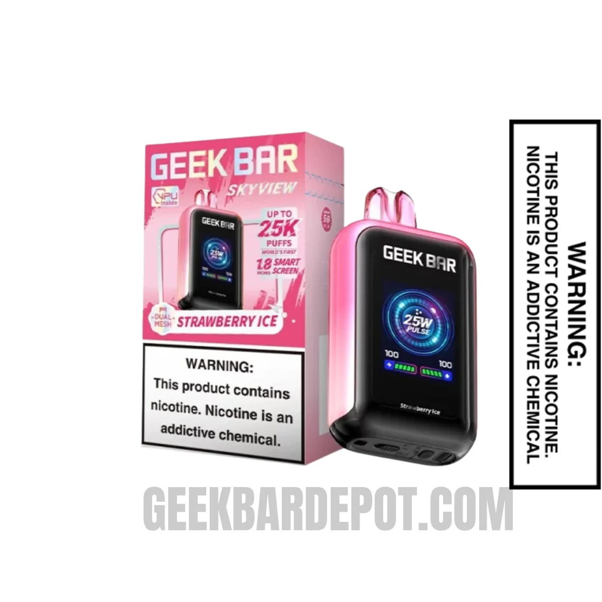 Strawberry Ice Geek Bar Skyview Disposable Vape With Package Box