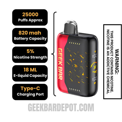 Strawberry Jam Geek Bar Pulse X Jam Edition Vape Specifications