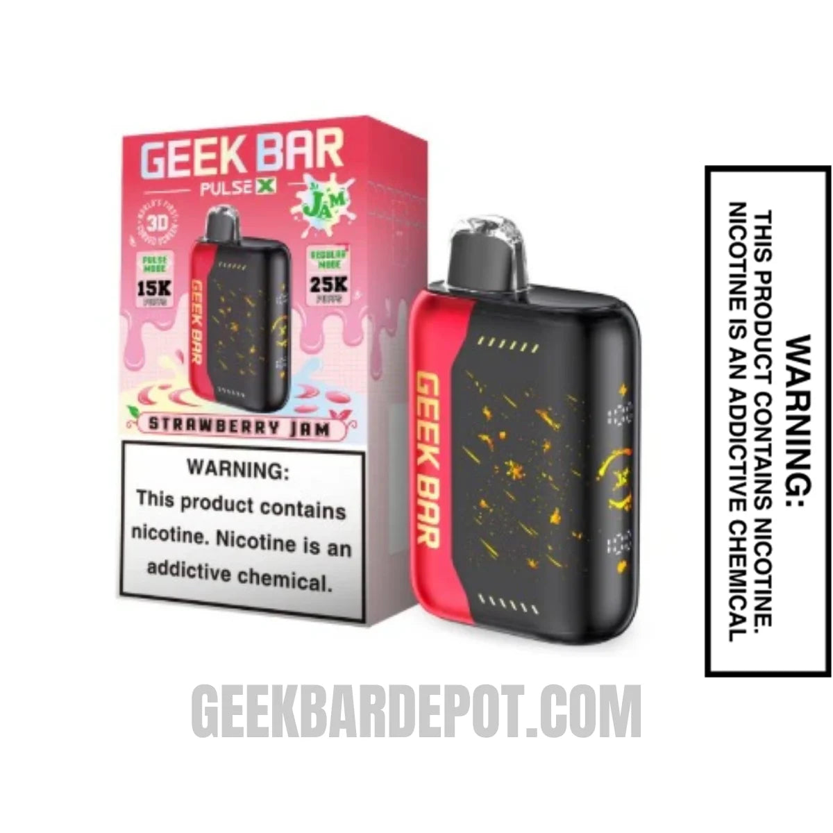 Strawberry Jam Geek Bar Pulse X Jam Edition Vape With Package Box