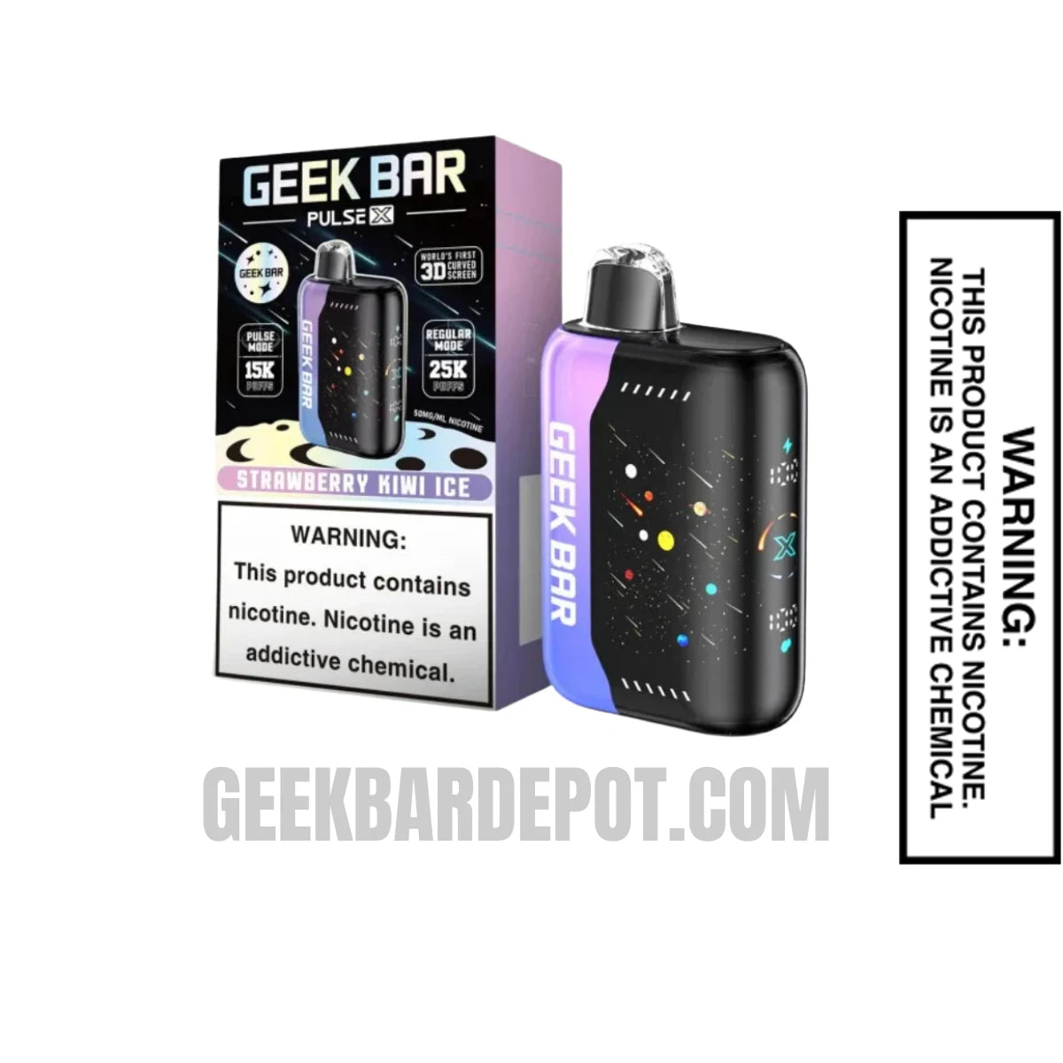 Strawberry Kiwi Ice Geek Bar Pulse X Disposable Vape With Package Box