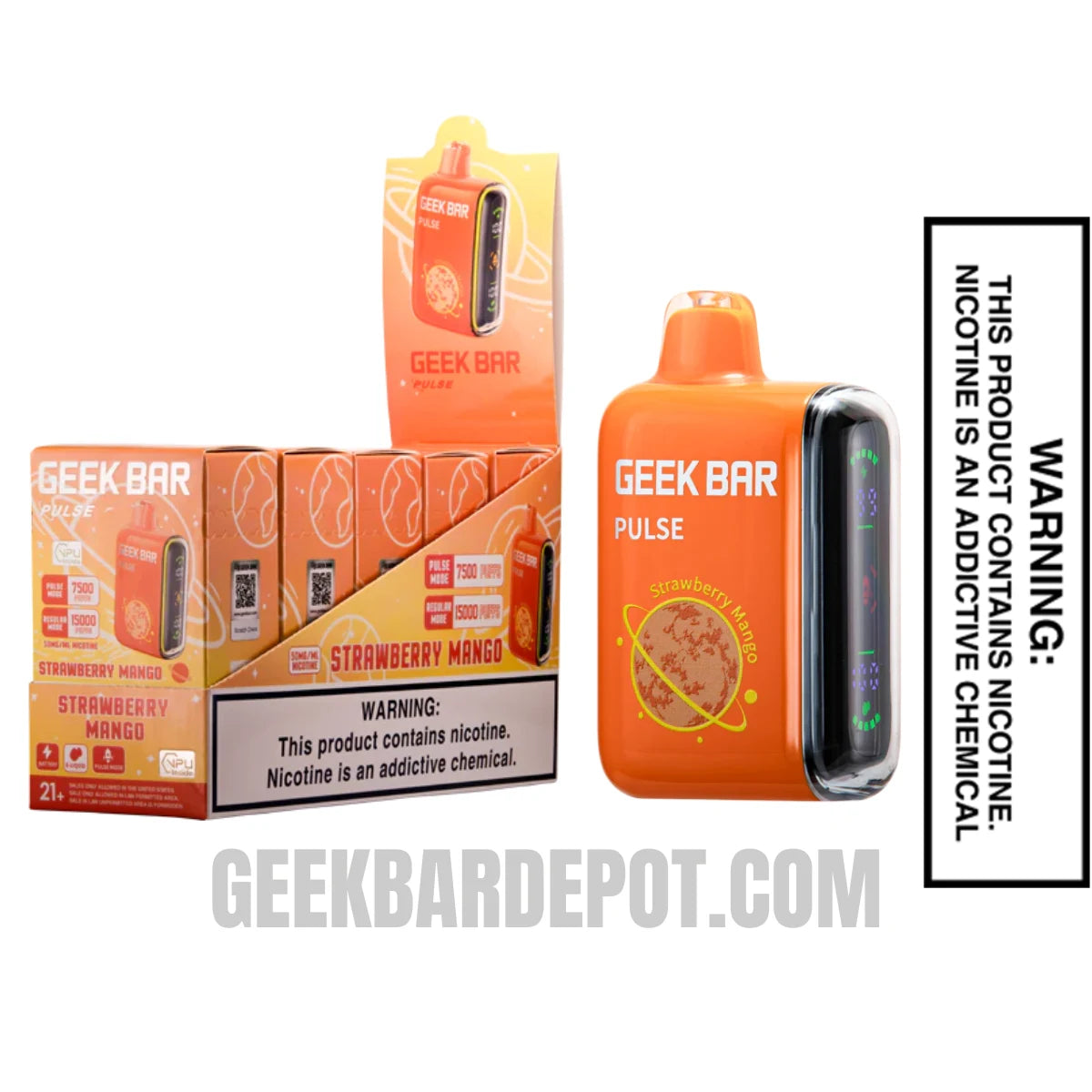 Strawberry Mango Geek Bar Pulse Disposable Vape With Bundle Pack