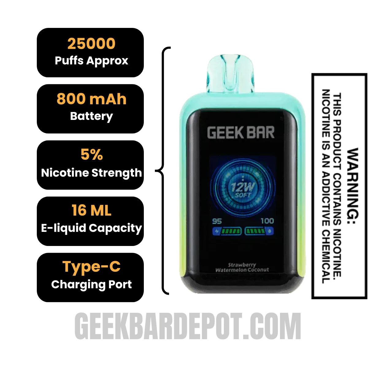 Strawberry Watermelon Coconut Geek Bar SKYVIEW Vape Strawberry Watermelon Coconut Geek Bar SKYVIEW Vape