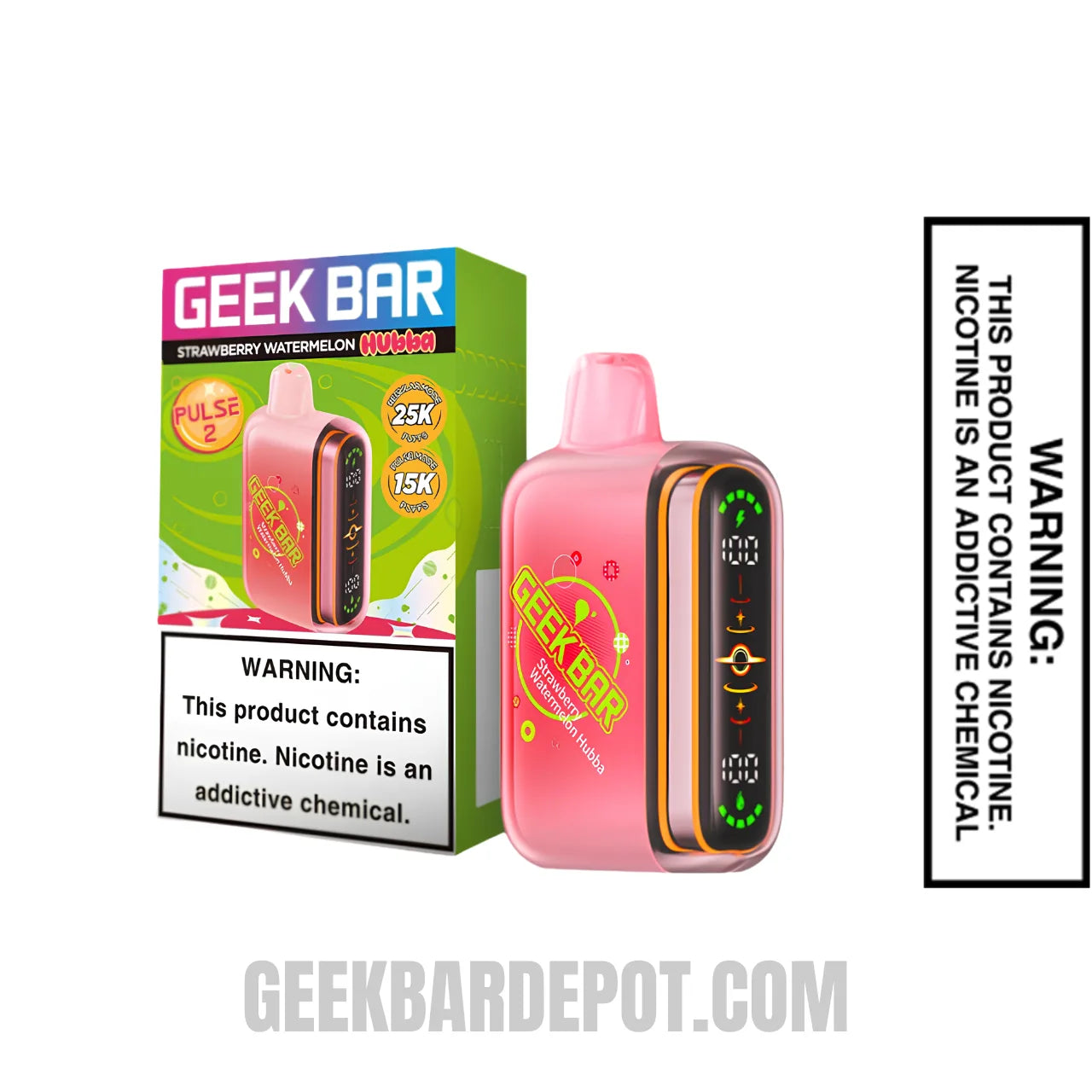 Strawberry Watermelon Geek Bar Pulse 2 Hubba Edition Disposable Vape with Pakage Box