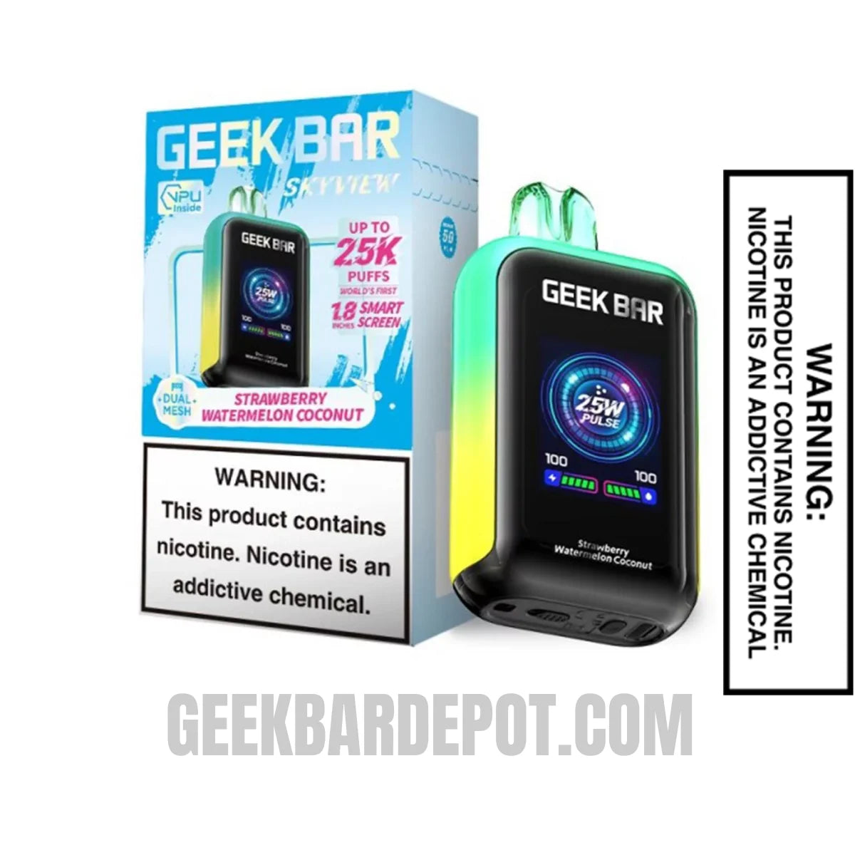 Strawberry Watermelon Coconut Geek Bar Skyview Disposable Vape With Package Box
