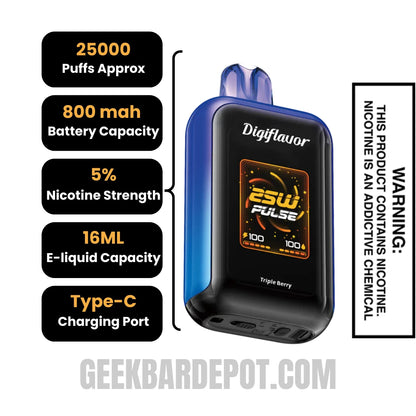 TripleBerryDigiflavorSKYDisposableVapeVapeSpecifications