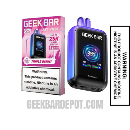 Triple Berry Geek Bar Skyview Disposable Vape With Package Box