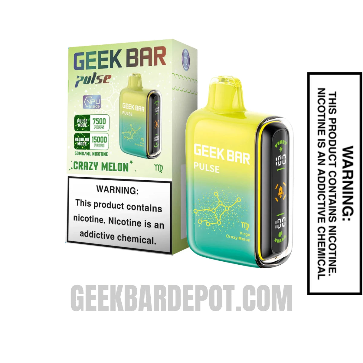 Virgo Crazy Melon Geek Bar Pulse Vape With Package Box