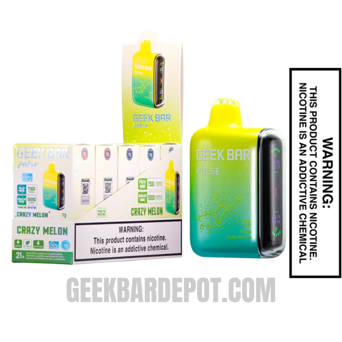 Virgo Crazy Melon Geek Bar Pulse Vape With Bundle Pack