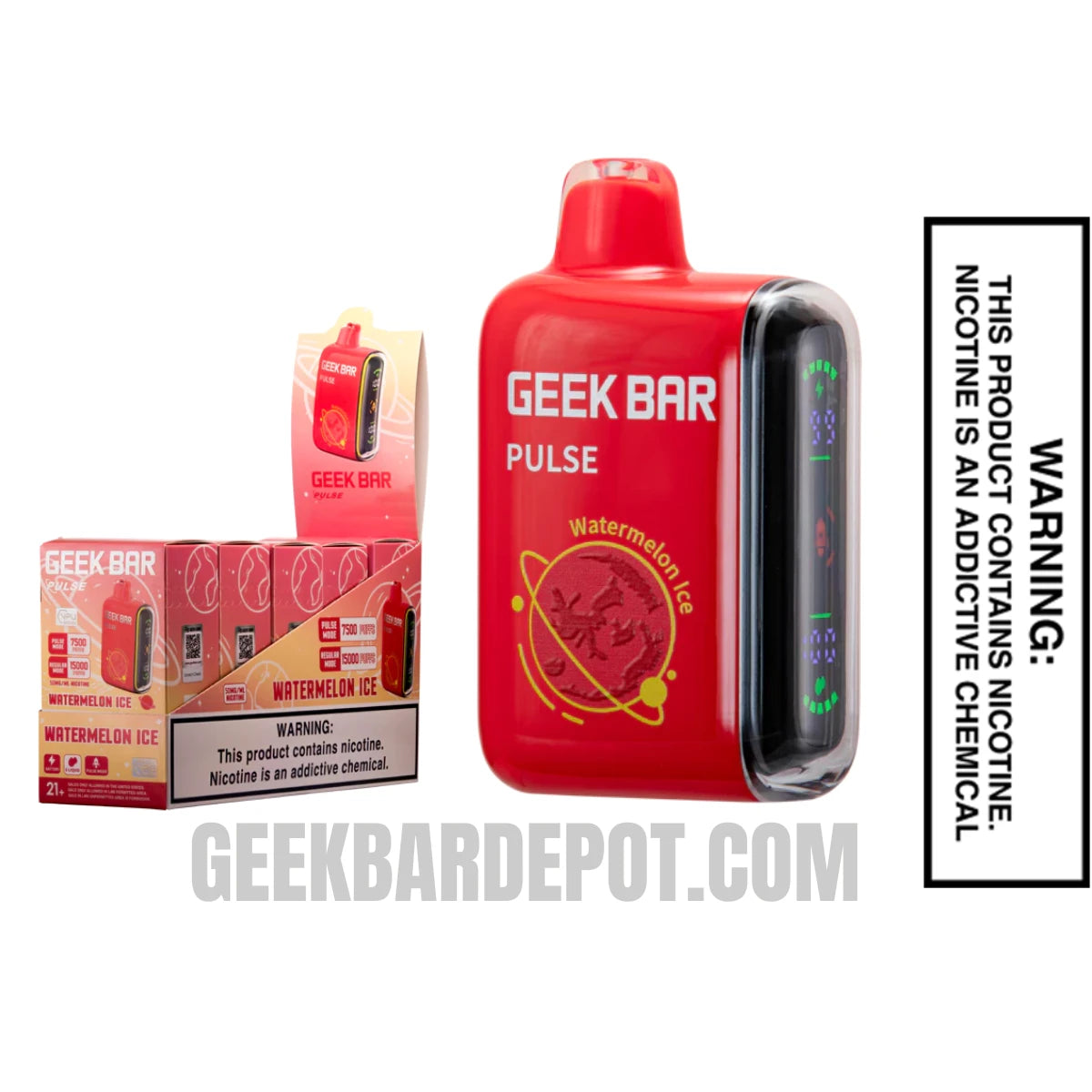 Watermelon Ice Geek Bar Pulse Disposable Vape With Bundle Box