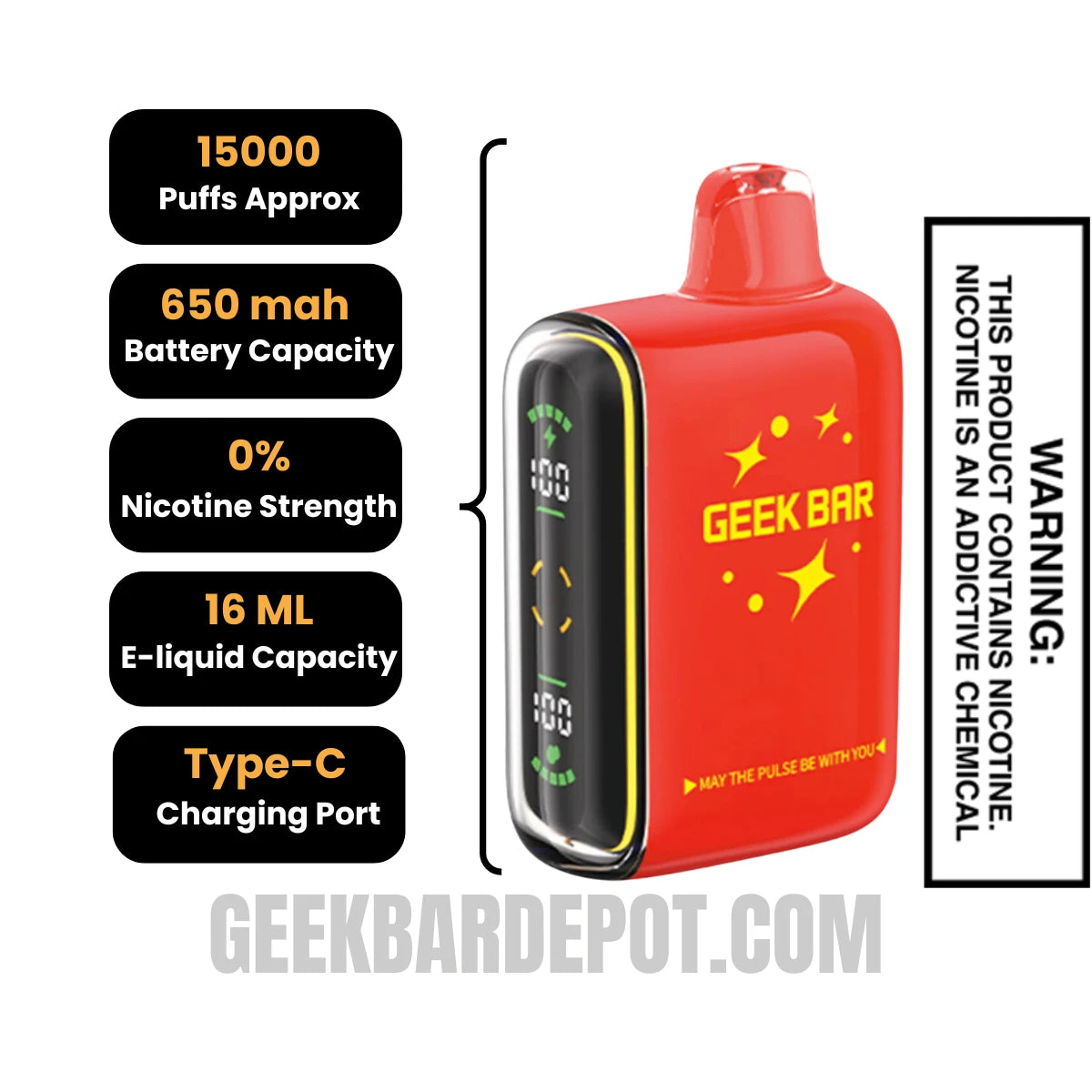 Watermelon Ice Geek Bar Pulse Zero Nicotine Vape Watermelon Ice Geek Bar Pulse Zero Nicotine Vape