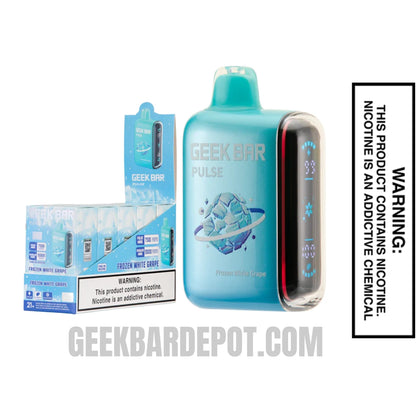 White Grape Geek Bar Pulse Frozen Edition Vape With Bundle Pack
