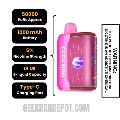 Wild Cherry Slush Geek Bar Pulse X2 Disposable Vape Specifications